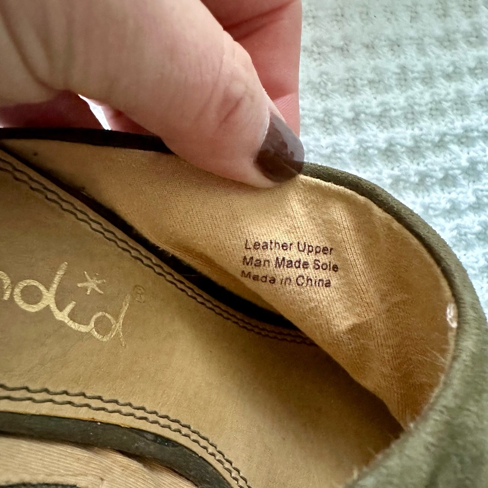 Splendid Olive Suede Open-Toe Slide Mules - Picture 3 of 3